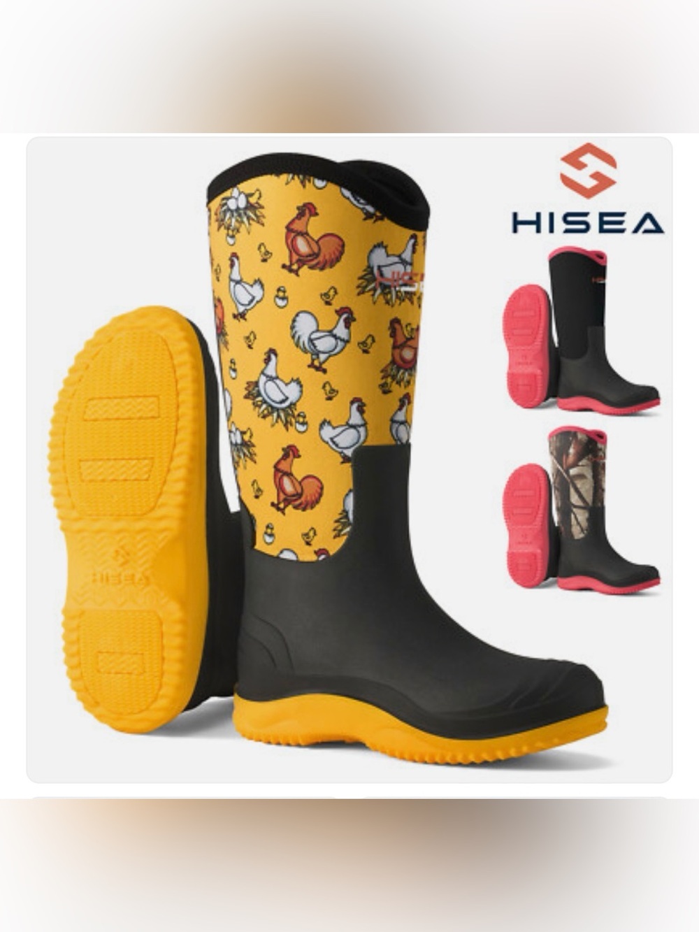 HISEA Women's Tall Rain Boots